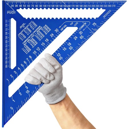 Senbaler Carpintero Metalicas, 12 pulgadas Aleación de Aluminio Regla Triangular, Adecuado para Diseño Decorativo, Medición de