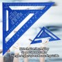 Senbaler Carpintero Metalicas, 12 pulgadas Aleación de Aluminio Regla Triangular, Adecuado para Diseño Decorativo, Medición de