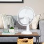 Russell Hobbs Portable Desk Fan, 12 Inch Lightweight 3 Speeds Wide Angle Oscillation Powerful Airflow Quiet for Bedroom Office