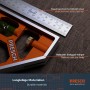 Presch Escuadra Combinada Carpintería 150 mm - Escuadra Universal de Metal - Precisa y de Fácil Manejo con Tope de Regla y