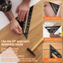 Escuadra carpintero，180 mm Escuadras Metalicas，Multifuncional Regla Triangular Métrica de Aluminio，Herramientas de Carpintero