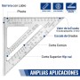 WORKPRO Escuadra de Carpintería 180mm, Regla de Triángulo, Herramienta de Medición para Carpintero, Escuadras para Carpintería