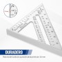 WORKPRO Escuadra de Carpintería 180mm, Regla de Triángulo, Herramienta de Medición para Carpintero, Escuadras para Carpintería