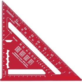 Escuadra de Carpintería Métrico 7 Pulgadas,Aleación de Aluminio,Regla Triangular Herramienta de medición para Carpintero (rojo)