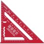 Escuadra de Carpintería Métrico 7 Pulgadas,Aleación de Aluminio,Regla Triangular Herramienta de medición para Carpintero (rojo)