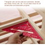 Escuadra de Carpintería Métrico 7 Pulgadas,Aleación de Aluminio,Regla Triangular Herramienta de medición para Carpintero (rojo)