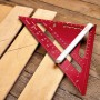 Escuadra de Carpintería Métrico 7 Pulgadas,Aleación de Aluminio,Regla Triangular Herramienta de medición para Carpintero (rojo)