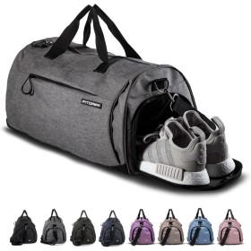 Fitgriff® Bolsa Deporte V1 Mujer y Hombre - Bolso de Gimnasio con Compartimento para Zapatos y Humeda, para Viaje, Entrenamiento