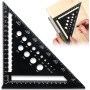 Pangdapengpeng Escuadra Carpintero 180mm, Regla Triangular Métrica de Aluminio, 26cm