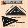 Pangdapengpeng Escuadra Carpintero 180mm, Regla Triangular Métrica de Aluminio, 26cm