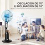 HOMCOM 90W Oscillating and Silent Foot Nebulizer Fan with 3 Speed and 5 Blades Wheels Tank 2.8 L Ø44.5 x 120 cm Black