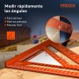 Presch Escuadra Carpintero 180mm - Calibre para brocas inteligente para diámetros precisos - Aluminio fresado de alta precisión