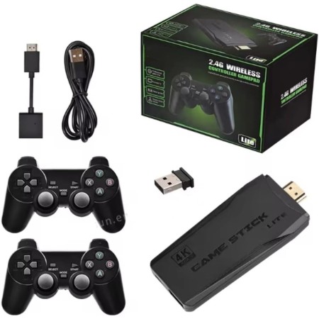 Retro Game Console M8 Black with Over 10000 Games, Easy to Install, Two Controls to Play with Your Friends, Compatible with