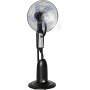 HOMCOM 90W Oscillating and Silent Foot Nebulizer Fan with 3 Speed and 5 Blades Wheels Tank 2.8 L Ø44.5 x 120 cm Black