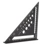 MEMOFYND Regla triangular negra 1, estructura estable, herramienta de medición de carpintería, escala precisa, regla de ángulo