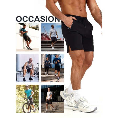Pantalones de Running para Hombre Pantalones Cortos Deportivos de Verano con Bolsillo con Cremallera Pantalones de Entrenamiento