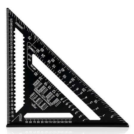 AivaToba Escuadra Carpintero 12 Pulgadas Escuadras Metalicas Carpintero Escuadra Rapida Multifuncional Triangular Aluminio