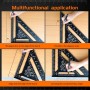 AivaToba Escuadra Carpintero 12 Pulgadas Escuadras Metalicas Carpintero Escuadra Rapida Multifuncional Triangular Aluminio
