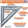 SWANSON Tool Co., Inc SW1201K - Paquete económico cuadrado de velocidad de 7 pulgadas y cuadrado grande de 12 velocidades (sin
