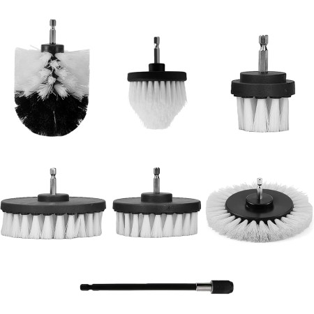 Taladro Cepillo Eléctrico - 5 Pieces Multipurpose Juego de Cepillo Limpieza Hogar Brochas para Limpiar Paredes Multifuncionales