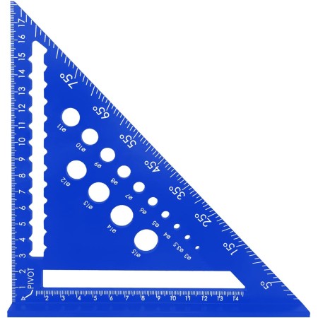 Escuadras Carpintero, Regla Triangular de 7 Pulgadas, Triangular Métrica de Aluminio Triángulo de Carpintería, Carpintero para