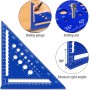 Escuadras Carpintero, Regla Triangular de 7 Pulgadas, Triangular Métrica de Aluminio Triángulo de Carpintería, Carpintero para