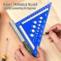 Escuadras Carpintero, Regla Triangular de 7 Pulgadas, Triangular Métrica de Aluminio Triángulo de Carpintería, Carpintero para