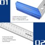 WORKPRO Escuadra para Carpintería con Mango de Aluminio, Precisión Cuadrada 200mm para Uso Profesional de Carpintería y Regla de