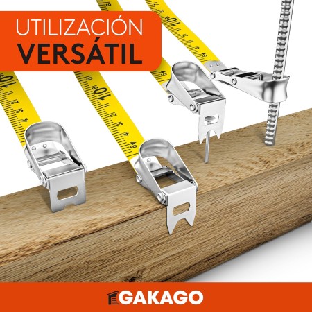 Gakago Cinta Métrica 50m - Enrollable de 3 Pliegues Con Palanca de Plegado - Mango Ergonómico y Antideslizante - Rollo Con Punta