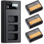 K&F Concept 3-Pack NP-FW50 1100mAh Batería y Cargador LCD de 3 Bahías Compatible con Sony ZV-E10, Alpha A6000 A6300 A6400 A6500