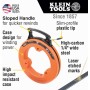 KLEIN TOOLS 56335 - Cinta de acero plana para pescado, cinta de acero de resorte de 25 pies de ancho de 1/4 pulgadas, punta de