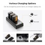 K&F Concept 3-Pack NP-FW50 1100mAh Batería y Cargador LCD de 3 Bahías Compatible con Sony ZV-E10, Alpha A6000 A6300 A6400 A6500