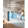 Dreo 20dB Ventilador de Pie Silencioso, Ventiladores de Torre con Velocidad de 7,6 m/s, 4 Velocidades, Rotación de 90°,