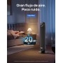 Dreo 20dB Ventilador de Pie Silencioso, Ventiladores de Torre con Velocidad de 7,6 m/s, 4 Velocidades, Rotación de 90°,