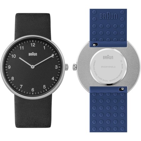 Braun Reloj analógico de Cuarzo de 2 manecillas con Correa de Goma de Silicona Adicional, Barras de Resorte de liberación