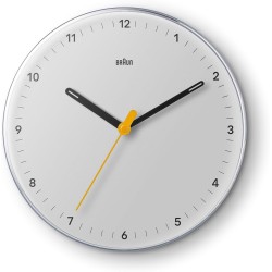 Braun Clásico Reloj de Pared analógico Movimiento de Cuarzo silencioso, fácil de Leer, 23 cm de diámetro en Color Negro, Modelo
