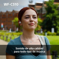 Sony WF-C510 Auriculares Inalámbricos pequeños, Ligeros, con conexión multipunto, Modo Sonido Ambiente, Resistencia al Agua