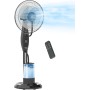 HOMCOM Nebulizer Fan Standing Fan with Oscillating Water 75 W Timer Tank 3.2L Remote Control 3 Speeds 3 Blades and LED Display
