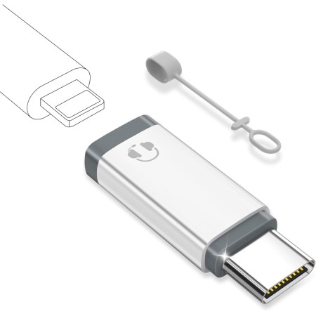 bakibo Adaptador Lightning a USB C Audio, Adaptador USB C a Lightning AUX para Auriculares Admiten Micrófono y Controles en