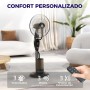 HOMCOM Nebulizer Fan Standing Fan with Oscillating Water 75 W Timer Tank 3.2L Remote Control 3 Speeds 3 Blades and LED Display