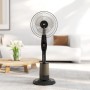 HOMCOM Nebulizer Fan Standing Fan with Oscillating Water 75 W Timer Tank 3.2L Remote Control 3 Speeds 3 Blades and LED Display