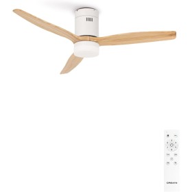 CREATE / WINDCALM/Ceiling fan with white light wood blades and control/40W, silent, Ø132 cm, 6 speeds, 3 light temperatures,