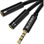 SUCESO Adaptador Jack Micro y Auriculares, Cable Splitter Divisor Micrófono y Audio Cable Divisor de Audio micrófono 3.5mm Macho