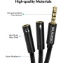 SUCESO Adaptador Jack Micro y Auriculares, Cable Splitter Divisor Micrófono y Audio Cable Divisor de Audio micrófono 3.5mm Macho