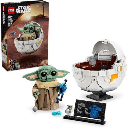 LEGO Star Wars 75403 Grogu con Aerocuna, Figura Articulada de Baby Yoda de Juguete y Minifigura, Decoración de Habitación