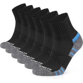 CLOSEMATE Calcetines Tobilleros Hombre Deporte Algodon Cortos Deportivos Sin Costuras Trabajo Transpirables Quarter Socks Negros