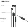 Sony MDR-EX110AP - Auriculares in-ear (con micrófono, control remoto integrado), Color negro, Alámbrico