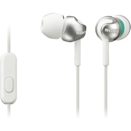 Sony MDR-EX110AP - Auriculares in-ear (con micrófono, control remoto integrado), Color negro, Alámbrico