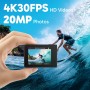 AKASO EK7000 Cámara Deportiva 4K con Tarjeta de Memoria microSDXC de 64GB Cámara de acción 4K 20MP WiFi Gran Ángulo 170° con EIS