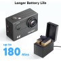 AKASO EK7000 Cámara Deportiva 4K con Tarjeta de Memoria microSDXC de 64GB Cámara de acción 4K 20MP WiFi Gran Ángulo 170° con EIS